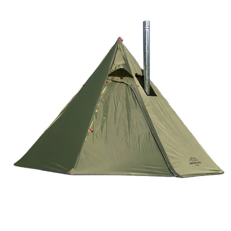 

tent 4-Season Green Waterproof Large Family Camp Tent with Roof Stove Jack Hole for hiking ulralight tents