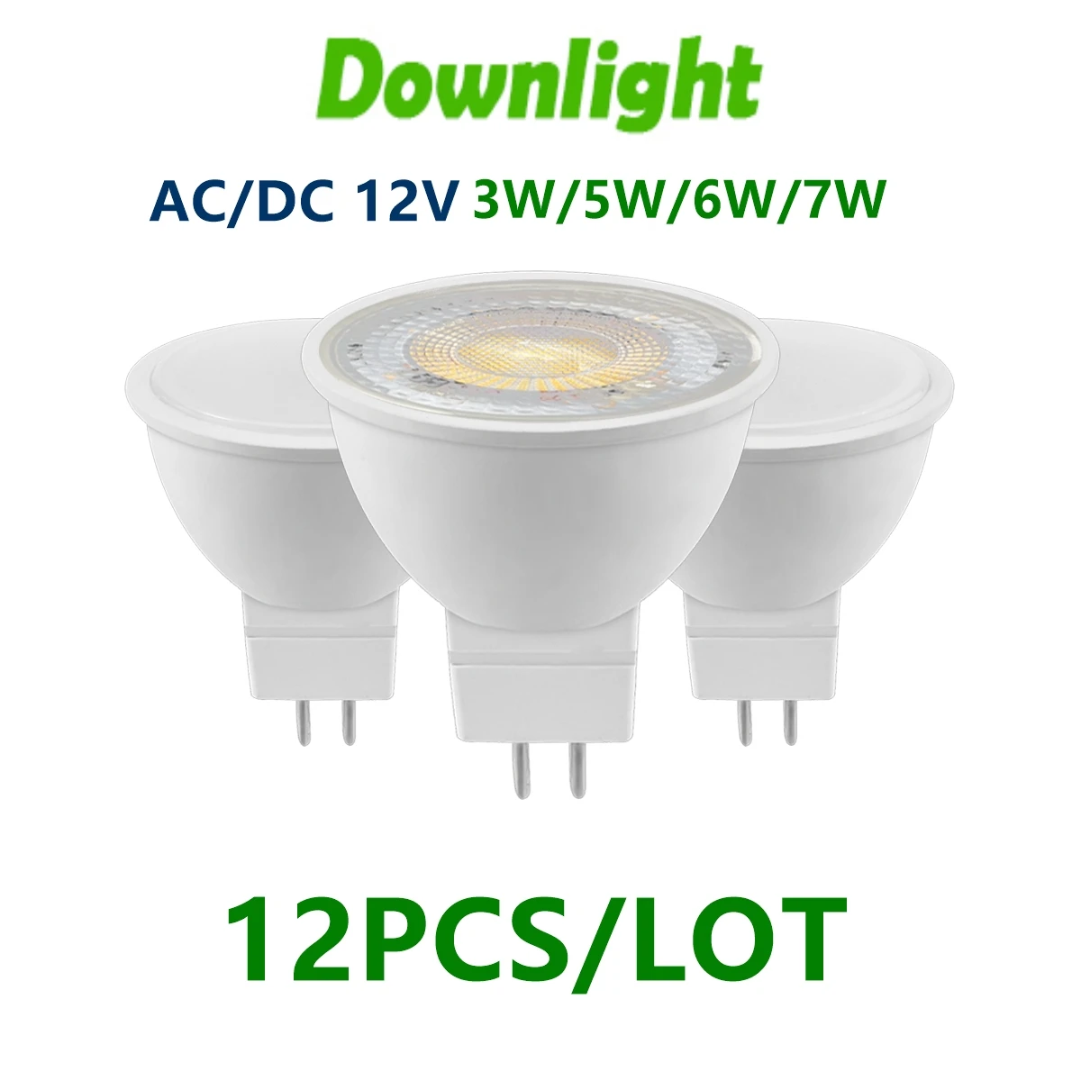 12PCS LED Spotlight MR16 GU5.3 low pressure AC/DC 12V 3W 5W 6W 7W Light Angle 120 degrees Warm White Day Light LED Light Lamp