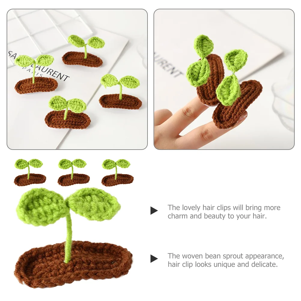 4 шт. заколки для волос девочек ручная работа трехмерная шпилька с ростками травы