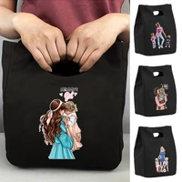 thermal bag insulated lunch bag for women kids portable eco cooler handbags lunch box ice pack picnic food tote mom pattern