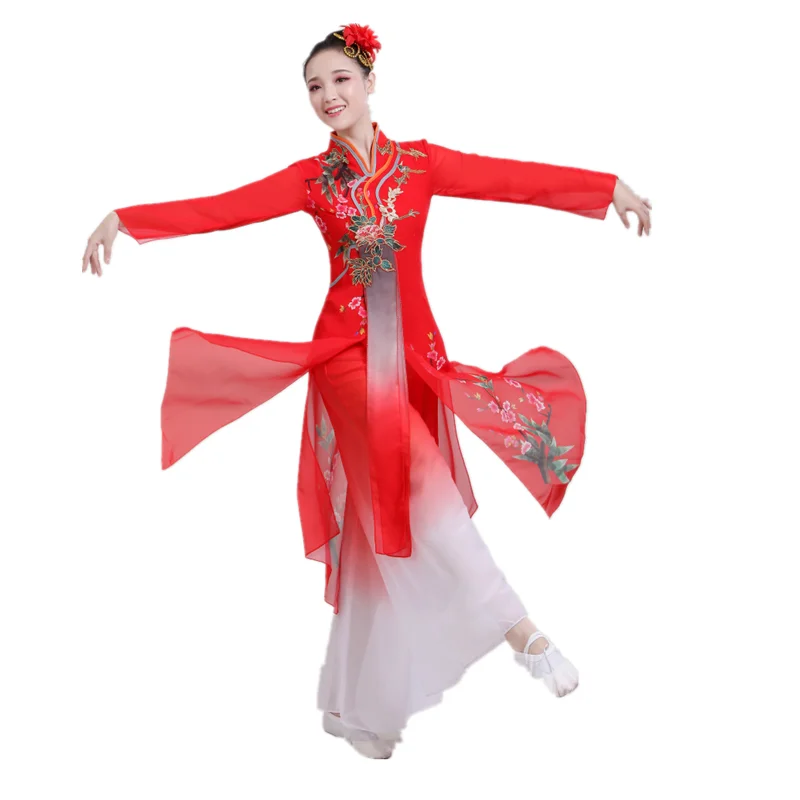 Платье для классических танцев элегантное национальное платье Янко поющий веер