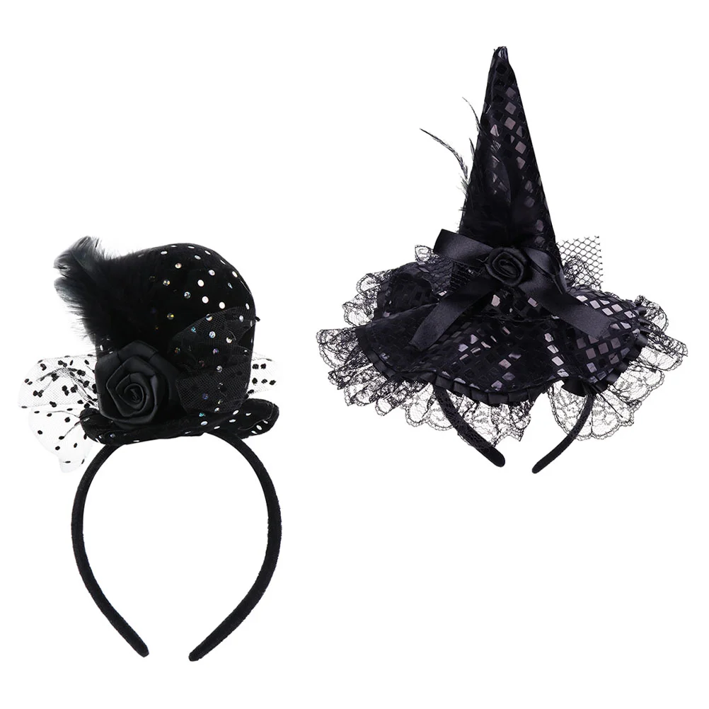 

Witch Hair Hat Party Headband Cosplay Headbands Ghost Hairdress Headpiece Hoops Hoopband Decorative Rose Headdress Tea Gothic