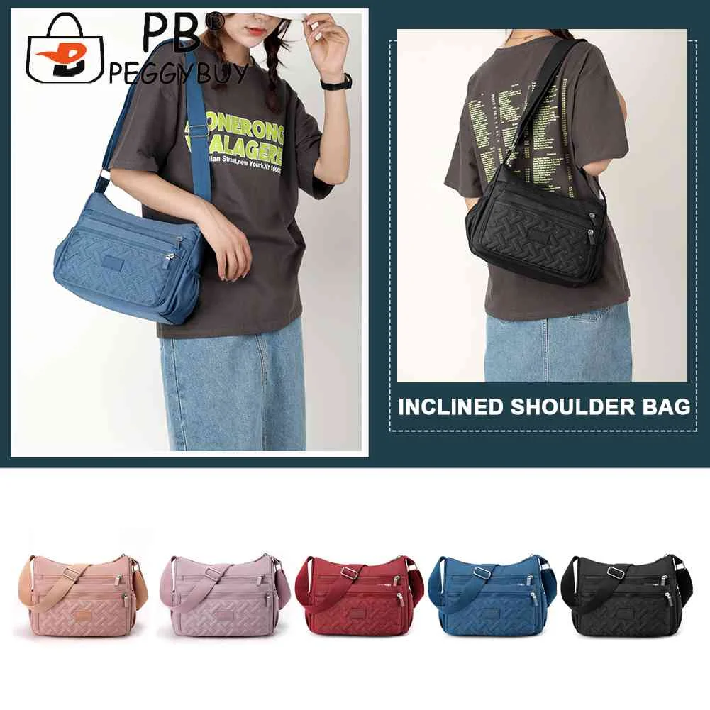 

Women Nylon Shoulder Bags Multi-pocket Crossbody Handbag Female Travel Purse