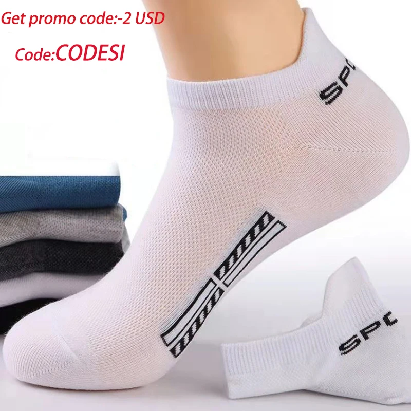 10Pairs High Quality Men Ankle Socks Breathable Cotton Sports Socks Mesh Casual Athletic Summer Thin Cut Short Sokken Size 38-46