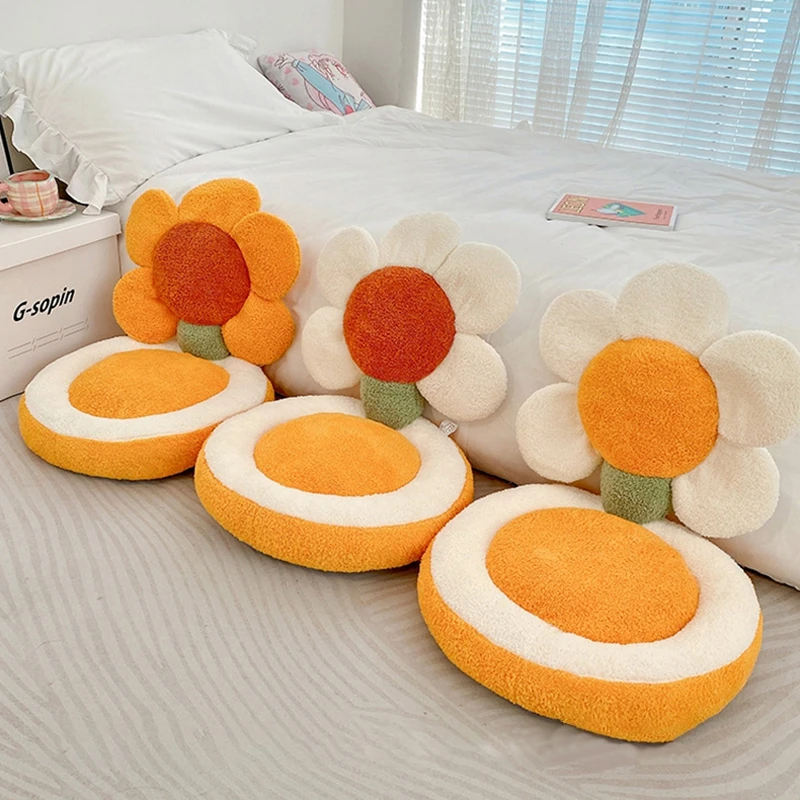 

Ins Cute Tulip Sun Flower Flower Seat Back Cushion Sofa Plush Soft Cushion Living Room Sofa Decorative Chair Cushion Home Decor