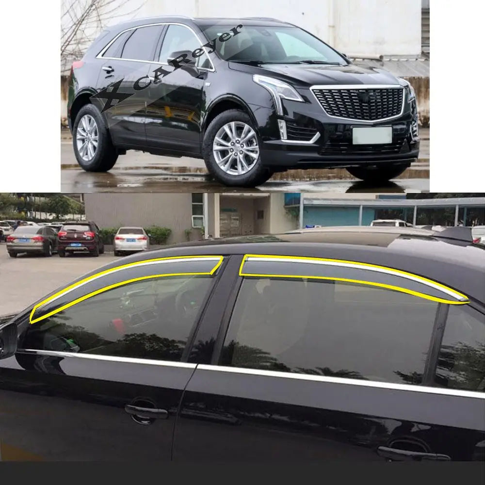 

Car Body Styling Sticker Plastic Window Glass Wind Visor Rain/Sun Smoke Guard Vent Awnings For Cadillac XT5 2016-2022