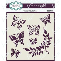 newest diy graceful butterflies 7 in x 7 in drawing stencils handmade scrapbook paper cards coloring decoration embossing molds
