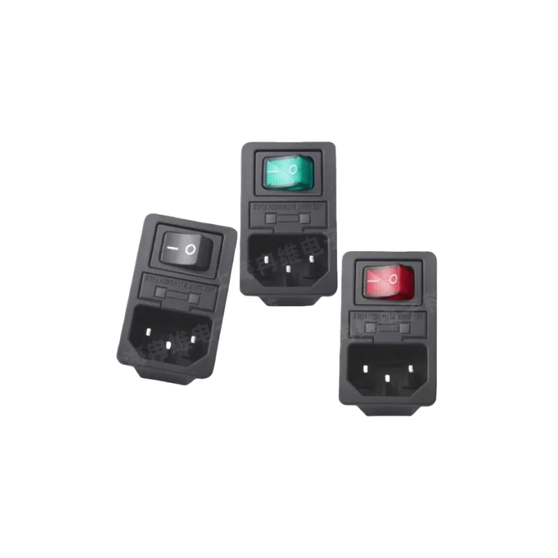 1 шт. 10 А 250 В переменного тока 3-контактный разъем Iec320 C14 розетка питания с лампой