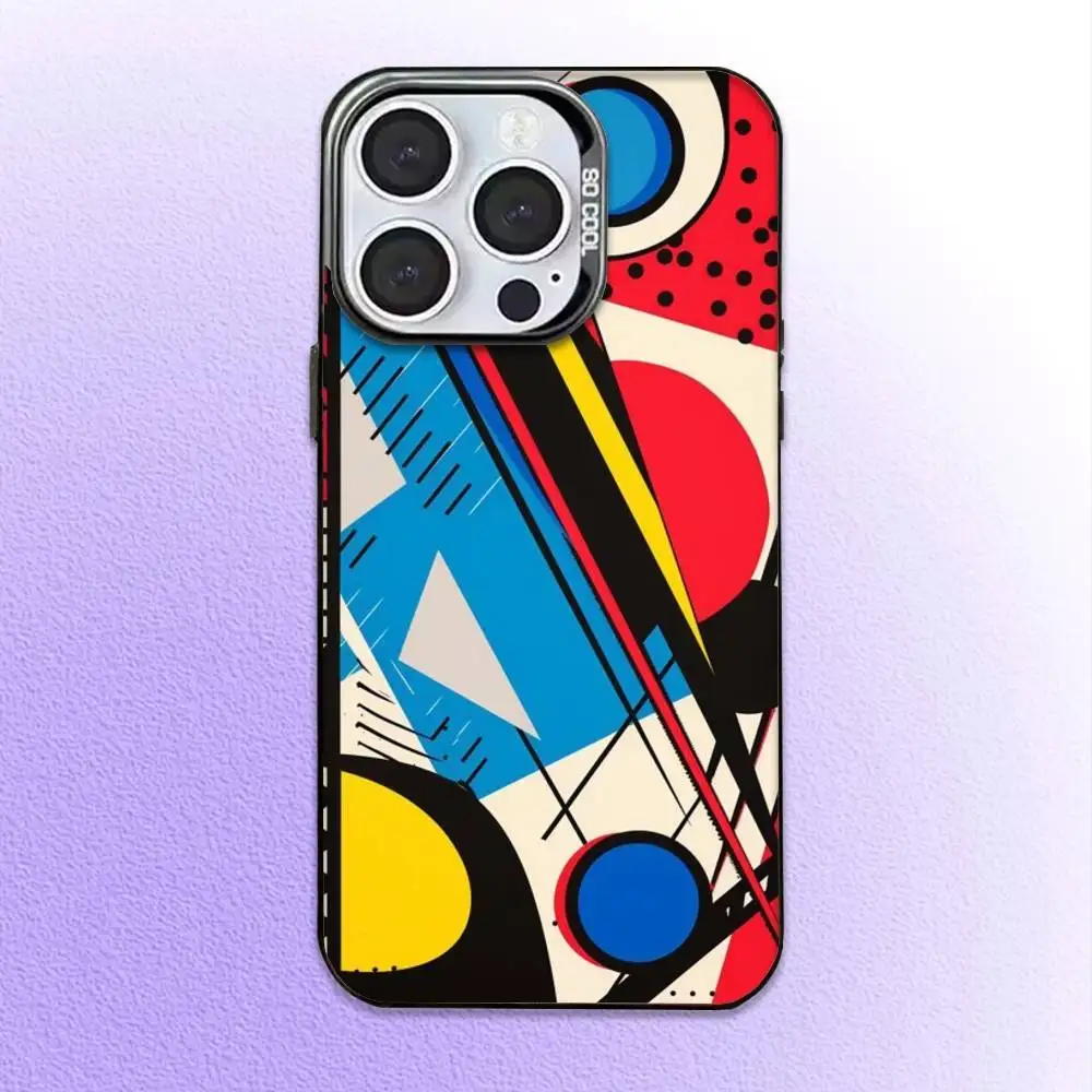 Фото Чехол для телефона Abstract P-Piet Mondrian для iPhone 17,16,15,14,13,12,11 Plus, Pro Max Black Candy, матовый противоударный чехол №3