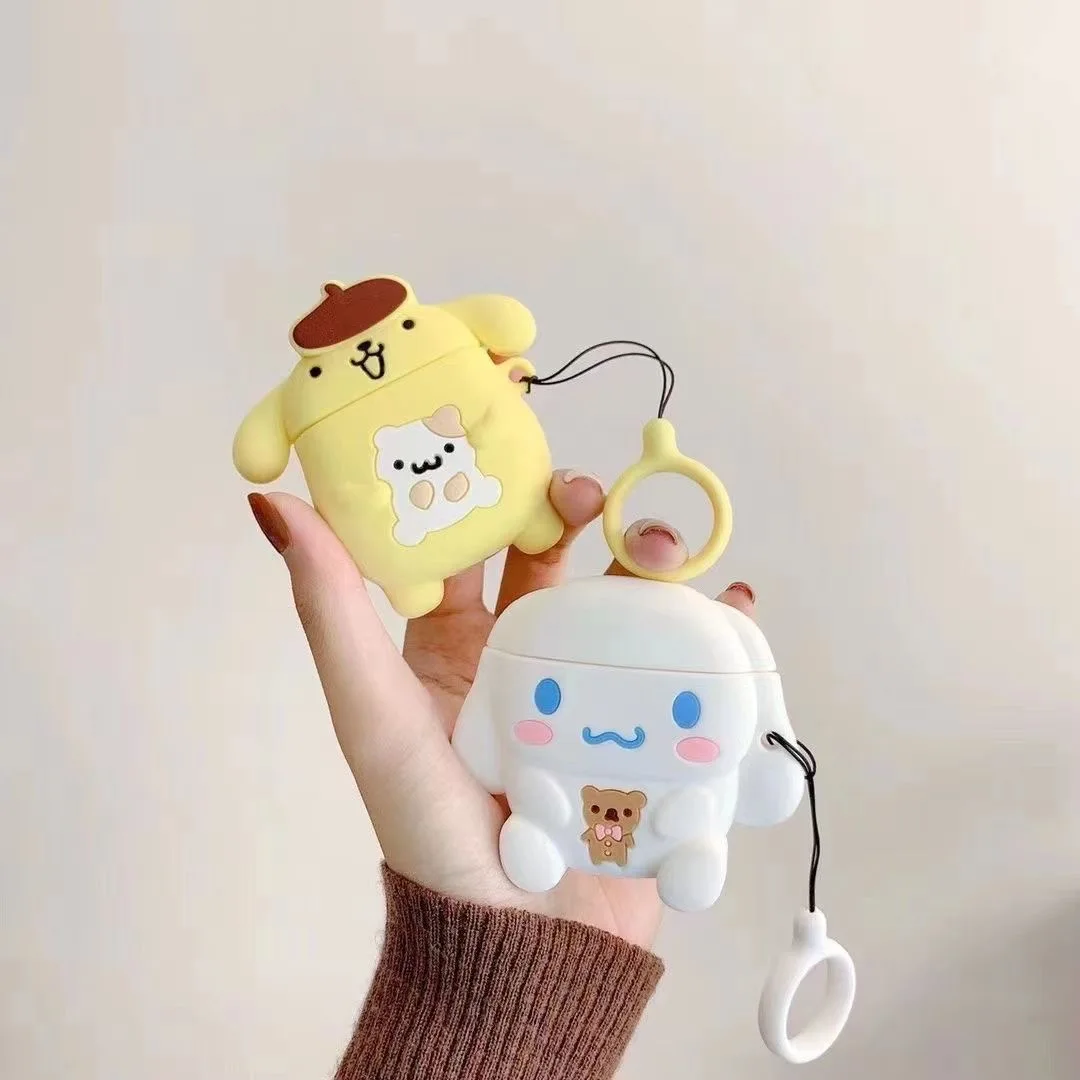 

Cute Sanrio Cinnamoroll Pom Pom Purin 3D Doll Earphones Case for Apple AirPods Air Pods 1 Pro 2 3 Cover Headphone Anti-fall Box