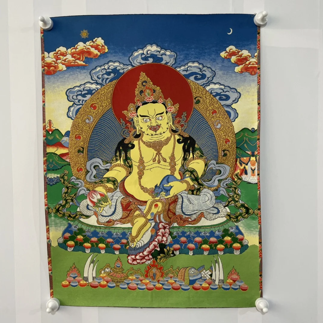 

High-precision Thangka Embroidery God Of Wealth, Size 50x70cm