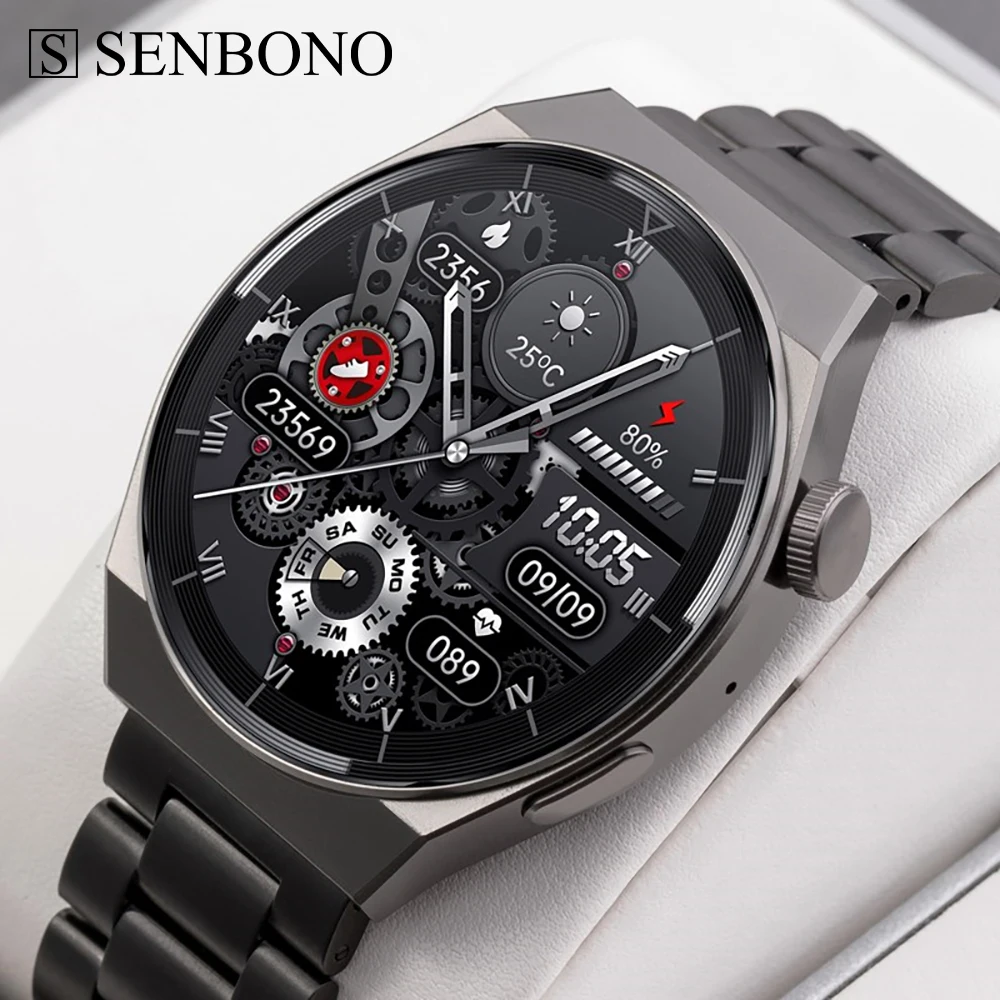 

SENBONO 390*390 HD Screen Smart Watch Men Bluetooth Answer Dial Call Custom Watch Face Sports Smartwatch Women For Huawei Xiaomi