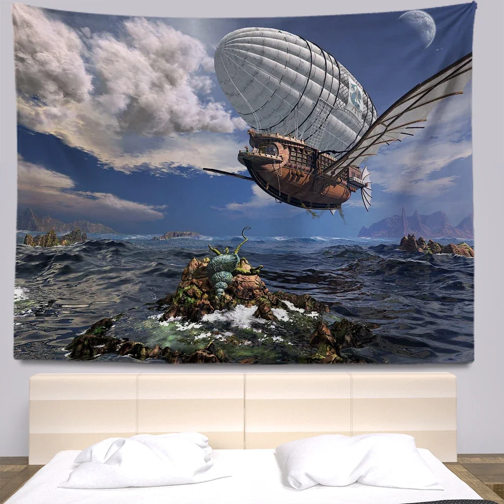 Стимпанк аниме гобелен Декор для комнаты Boho Настенный декор в эстетике