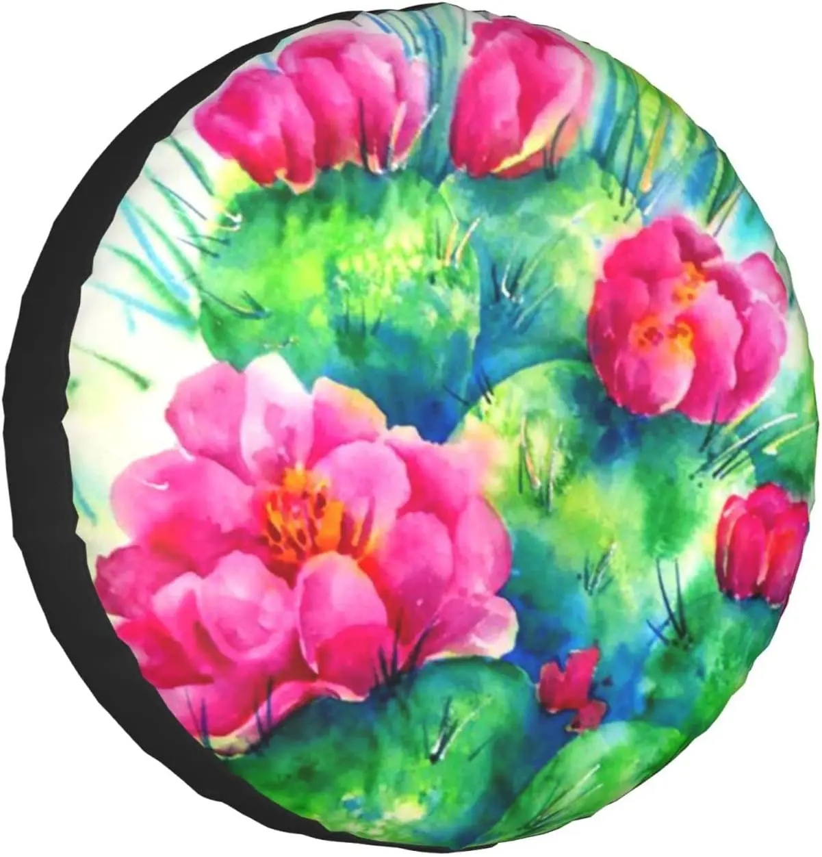 

Spare Tire Cover Universal Portable Tires Cover Cacti Flower Car Tire Cover Wheel Protector Weatherproof and Dust-Proof