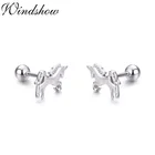 Милые серьги-гвоздики из стерлингового серебра 925 пробы в виде лошади с маленьким единорогом для женщин девочек детей ювелирные изделия для пирсинга Orecchini Aros