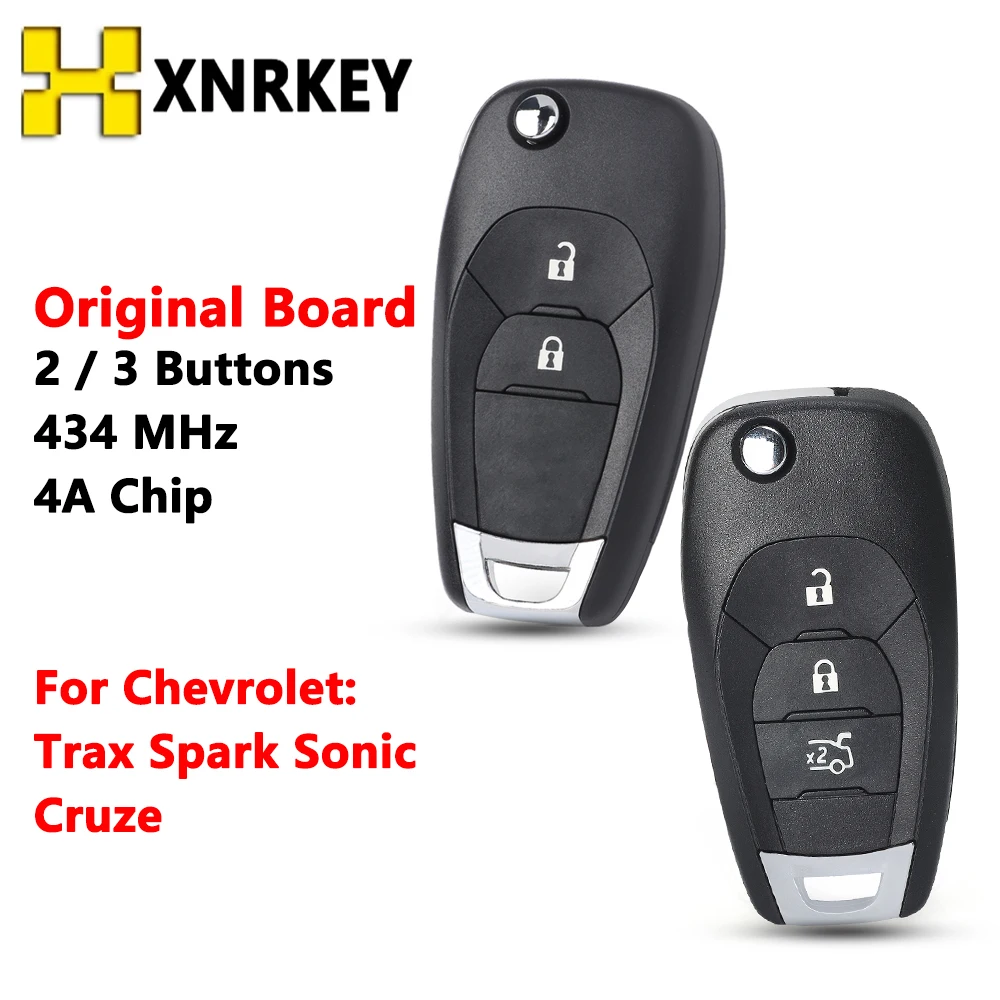 

XNRKEY 2/3 Кнопка оригинальная плата Раскладной Автомобильный ключ дистанционного управления для Chevrolet Trax Spark Sonic 2021 Cruze 2015 Автомобильный ключ 4A чип 434 МГц
