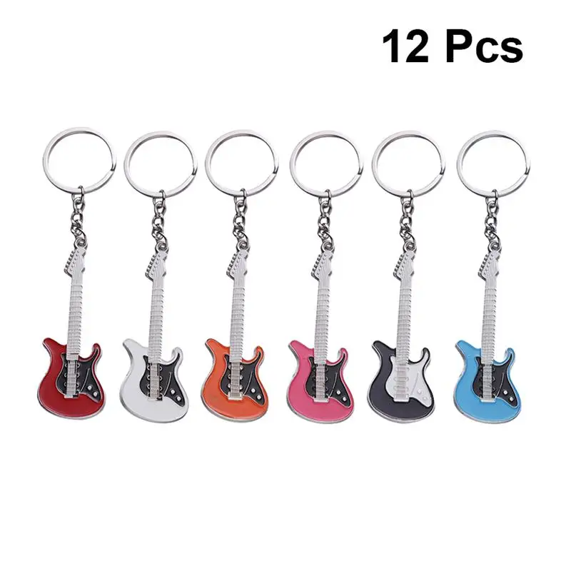 

Брелок для ключей на гитару, креативный подвесной брелок для ключей, 12 шт., украшение для гитары