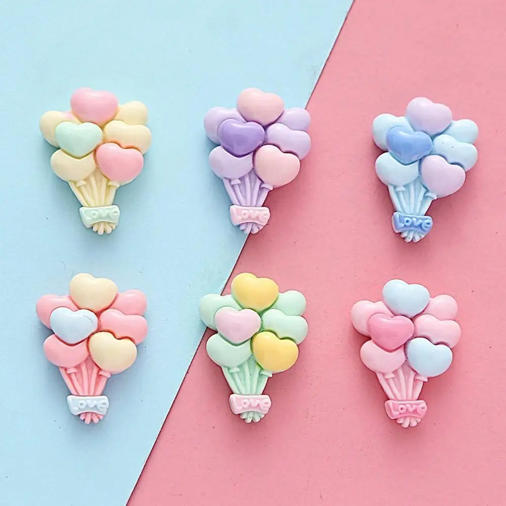 

10 Pcs New Mini Cute Cartoon Colored Balloons Resin Diy Accessories Jewellery Scrapbook Craft Party Hairpin Cabochon Decora Q3P9