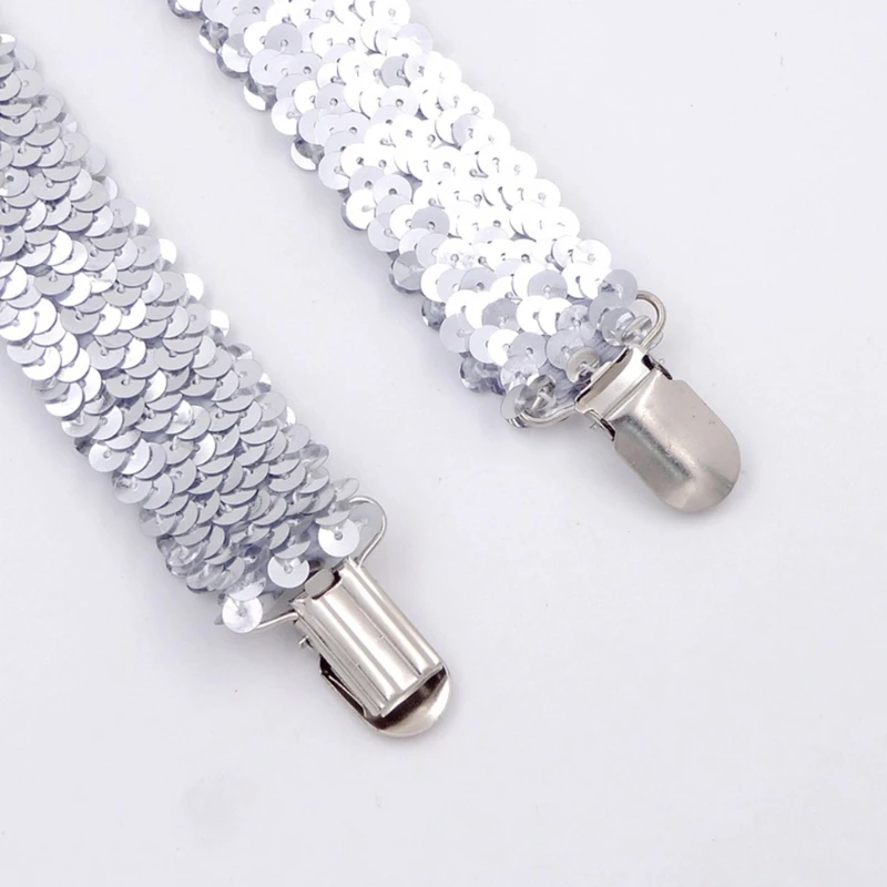 Y1UB блестящие подтяжки с блестками для мужчин и женщин эластичные широкие