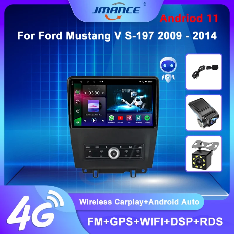 JMANCE Android 11 для Ford Mustang V S-197 2009-2014 автомобильное радио мультимедийный видеоплеер