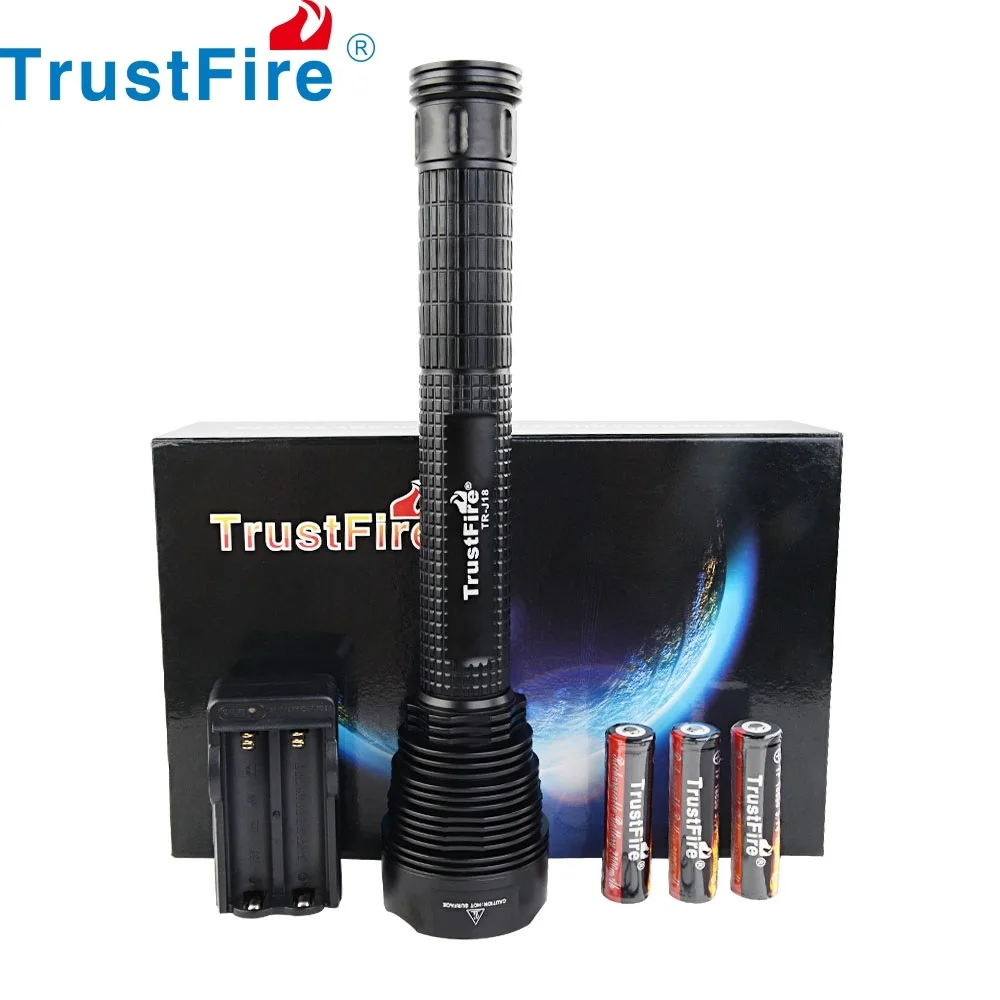 TrustFire TR-J18 Tactical Torch CREE XM-L2 8000Lumens 5 Modes LED Flashlight with Extension Tube Powered by 26650 Battery