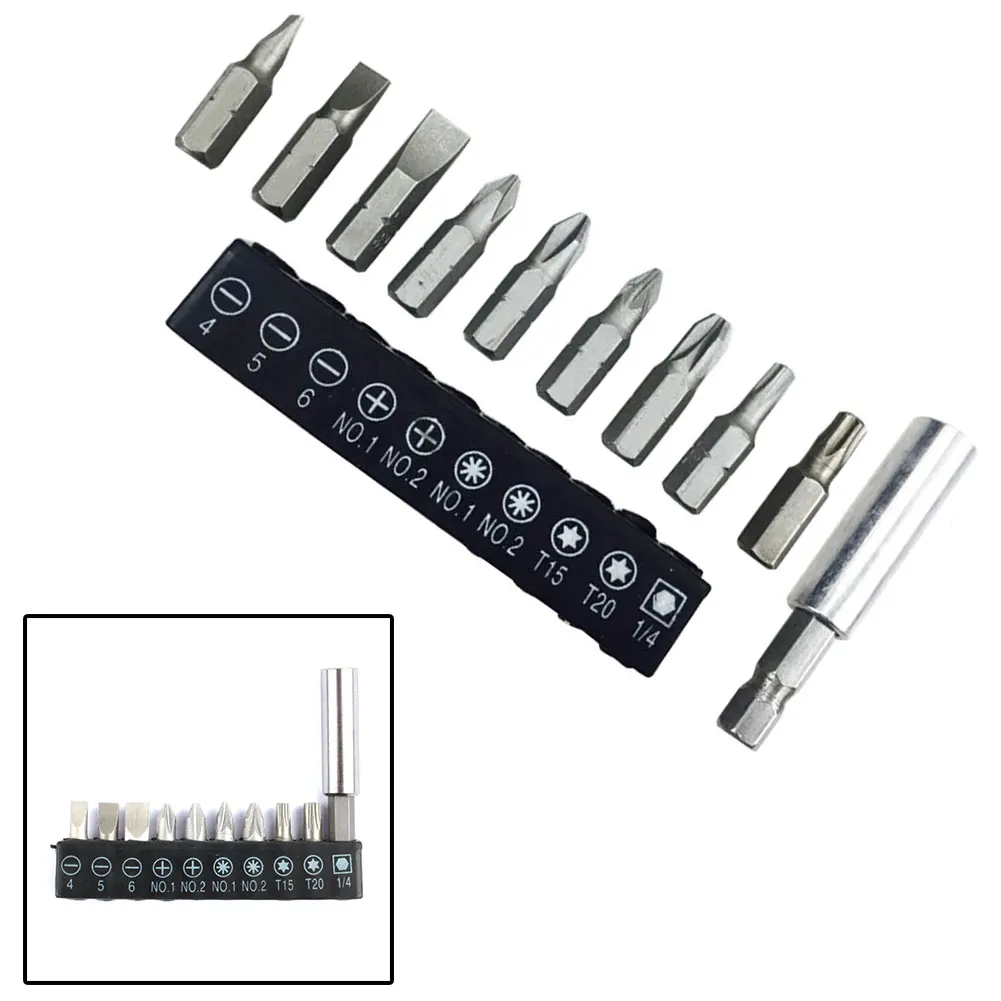 

10pcs/set 25mm Slotted/PH/Torx Cross Screwdriver Bit Set Multifunctionl Extension Rod Tool For Repairing Hand Tools