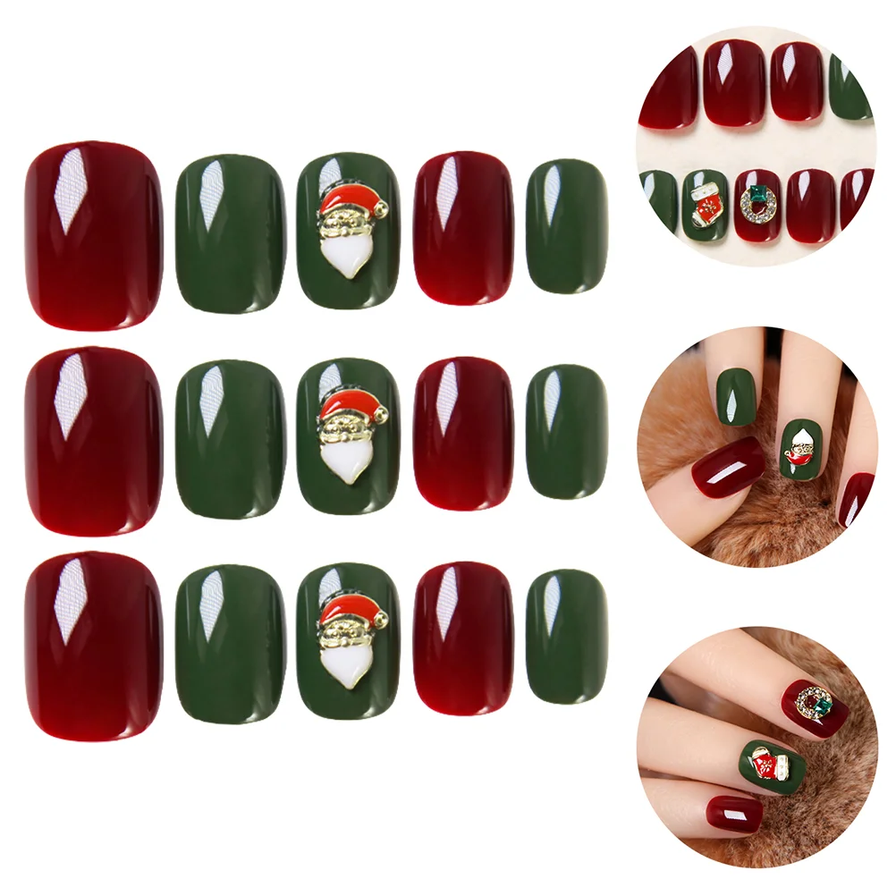 

24pcs Christmas False Nails Tips Fashion Christmas Party Nail Supplies