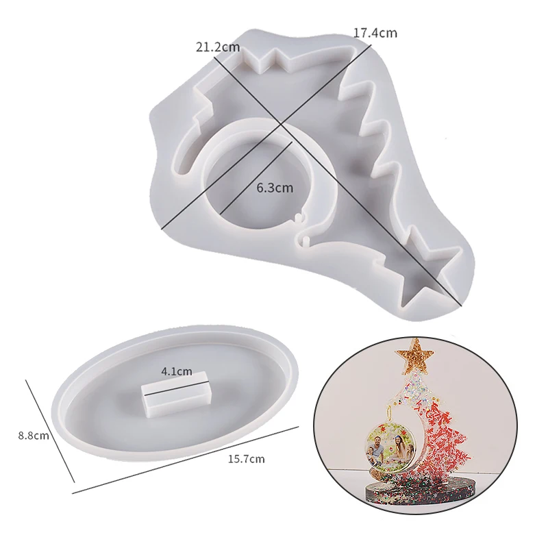 DIY Christmas Tree Photo Frame Silicone Mold Crystal Epoxy Resin Craft Casting Mold Handmade HomeDecoraton Christmas Resin Molds