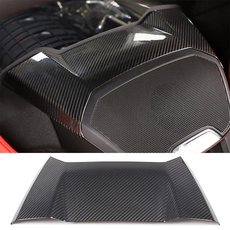 

For Corvette C8 Convertible Z06 Z51 2020-2023 Real Carbon Fiber Rear Speaker Upper Top Panel Cover Trim Interior Accessories