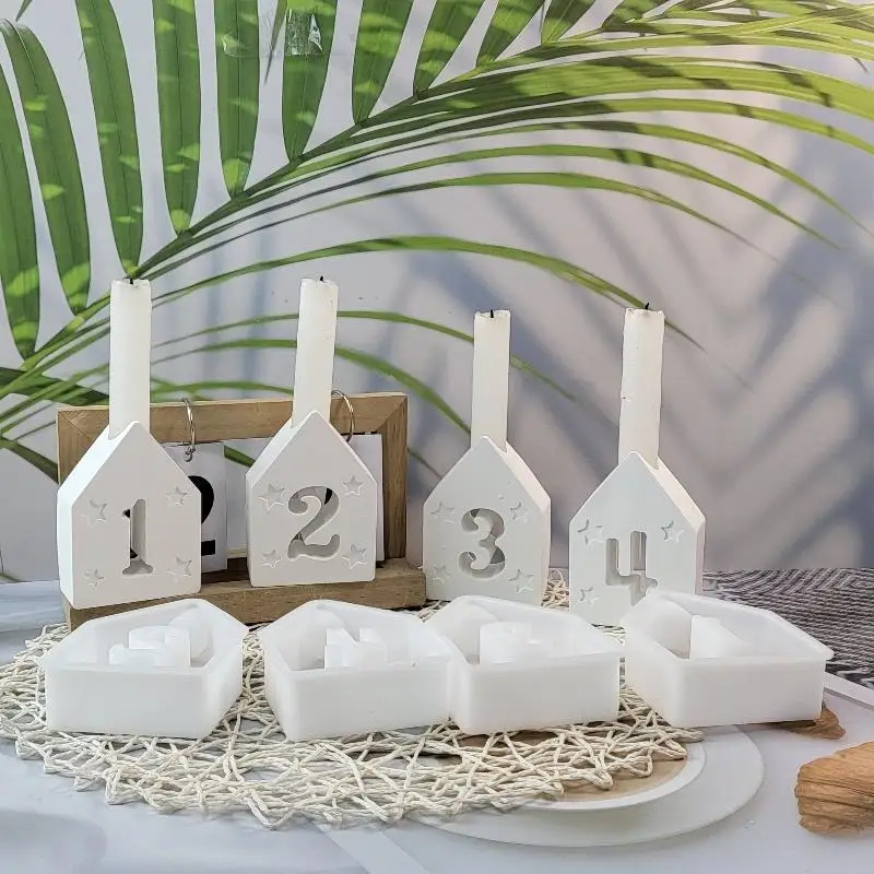 4 шт. 1-4 звезды номер подсвечник силиконовая форма набор украшений декор ремесла