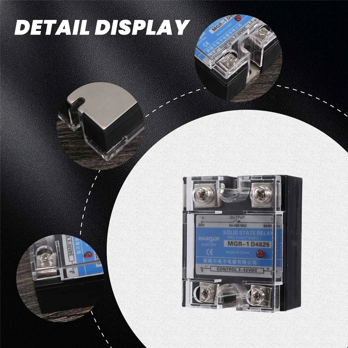 MGR-1 D4825 Однофазное твердотельное реле ССР 25А постоянного тока 3-32 В переменного
