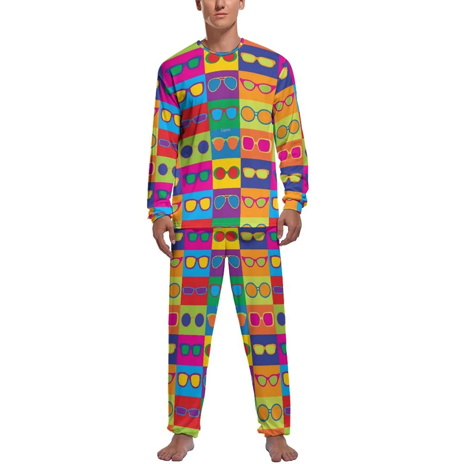 Очки пижамы мужские очки в стиле поп-арт милая ночная рубашка весенние пижамные