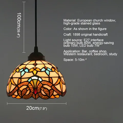 Современная Подвесная лампа Тиффани TEMAR, оригинальная Европейская искусственная лампа в стиле барокко для домашнего декора столовой и бара