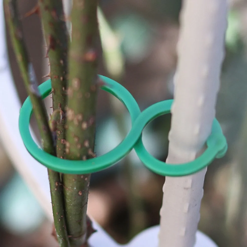 

200 Pcs Reusable Garden Cable Ties 8-shape Reusable Plant Support Gardening Tree Tie Snap Buckle Belts Plants Fixed Hanging