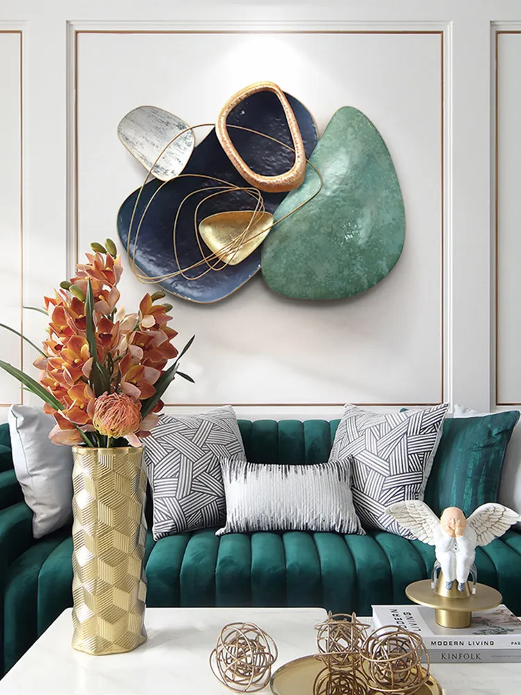 

Modern Luxury Wrought Iron Wall Mural Decoration Hotel Store Club Wall Sticker Crafts Home Livingroom Wall Hanging Accessories