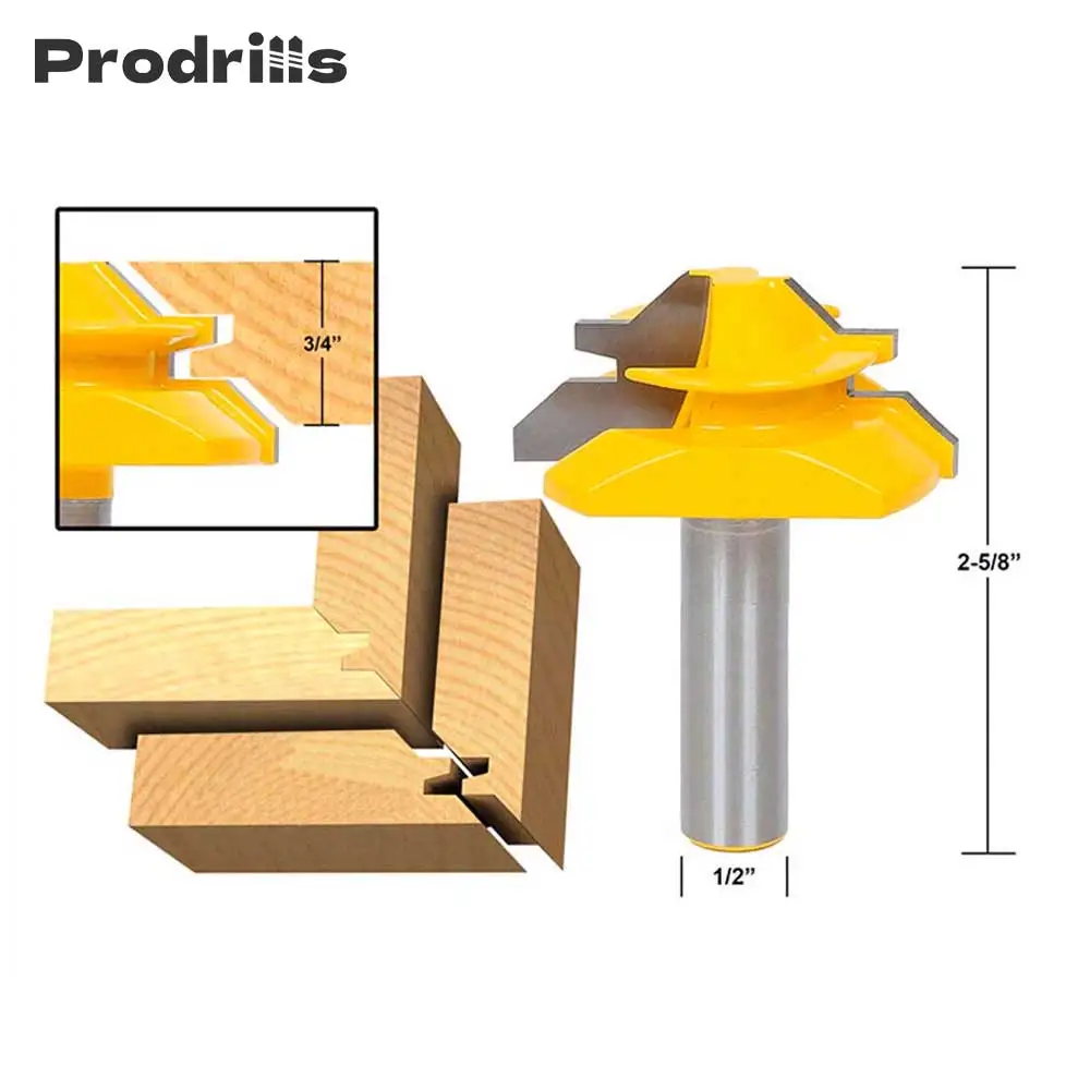 

НАБОР КОНЦЕВЫХ ФРЕЗ Prodrill 1/2 дюйма, 45 градусов