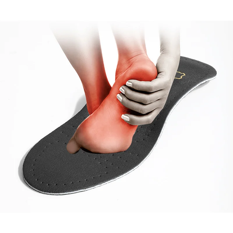 Leather Orthopedic Foot Care Insole Leather Latex Antibacterial Active Carbon Orthotic Arch Support Instep Flat Foot Shoes Pad