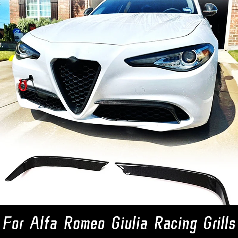 

For 2018-2022 Alfa Romeo Giulia Carbon Fiber Racing Grills Grille Air Intake Styling Exterior Tuning Wind Knife Accessories Part