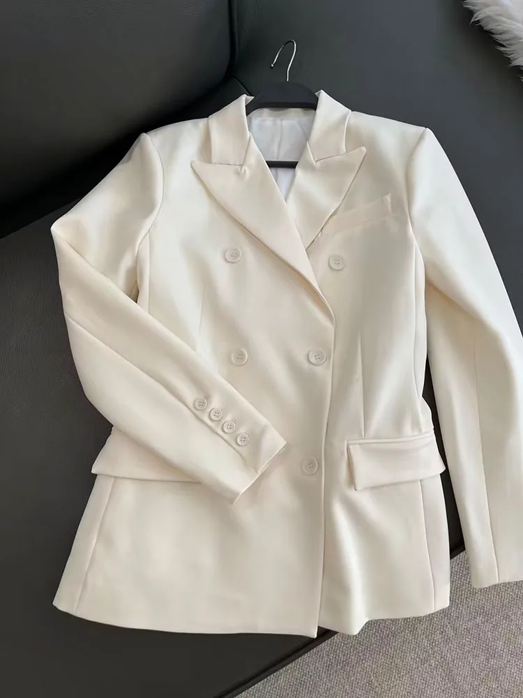 2023 spring new women's slim Rui Li sexy thin casual and versatile fashion double-breasted lapel long-sleeved blazer