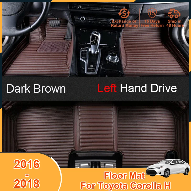 

2016-2018 Foot Pad Floor Mats for Toyota Corolla H 2016 2017 2018 Accessories Left Hand Drive Leather Scratch Carpets Cover