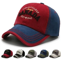 vintage washed cotton baseball cap canada embroidered fashion outdoor men women sun hat adjustable hip hop trucker hat dad dp059