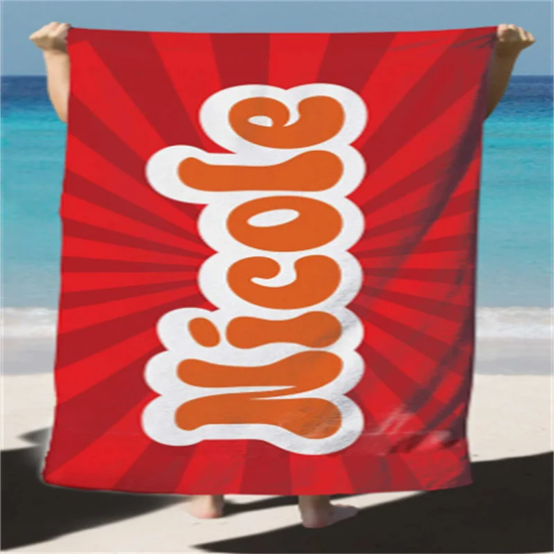 Многоцветное полотенце с радиальным градиентом и именем шрифт