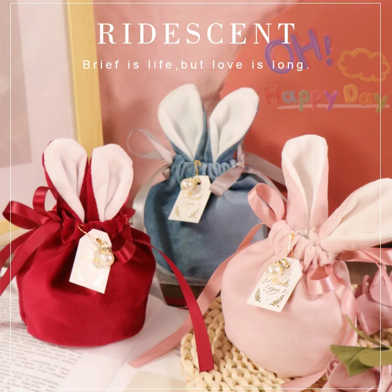 

2022 Happy Easter Decorations 1pc Easter Cute Bunny Gift Packing Candy Bags Easter Gift Bunny Easter Party Decoration Supplies