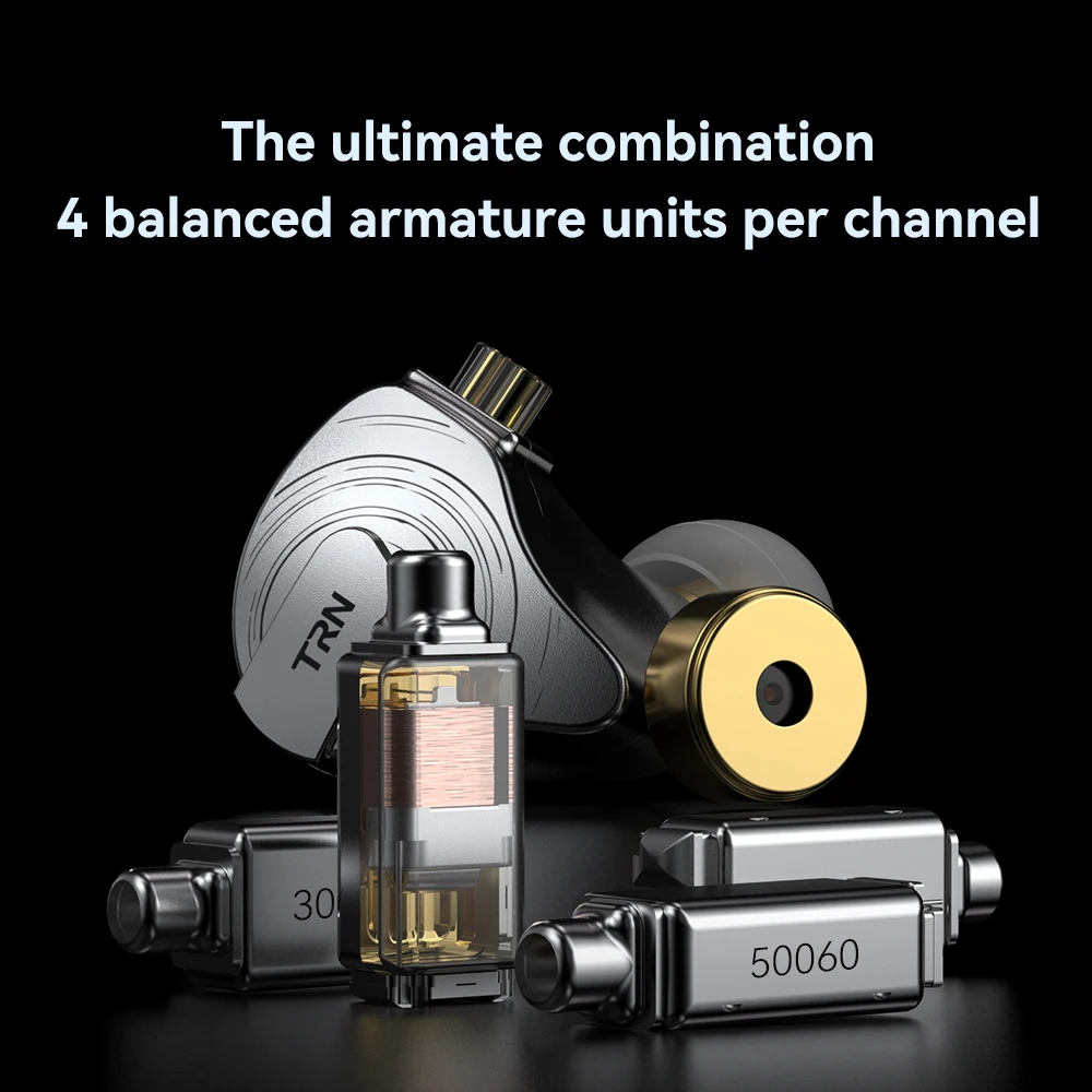 TRN ST5 4BA + 1DD Гибридная подвесная гарнитура-вкладыш с 10 драйверами HIFI DJ-монитор