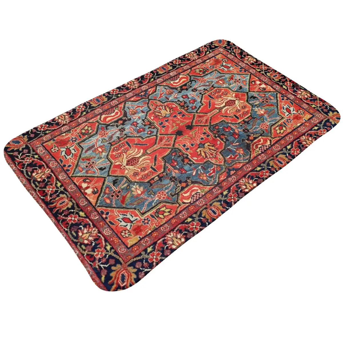 Фланелевой нескользящий напольный коврик Kashan Central Persian Rug с принтом