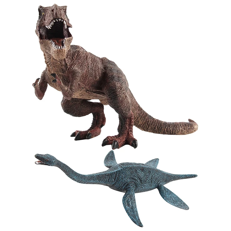 

2 Pcs Big Size Jurassic Wild Life Dinosaur Toy Plastic Play Toys World Park Dinosaur Model Action Figures Kids Boy Gift, Tyranno