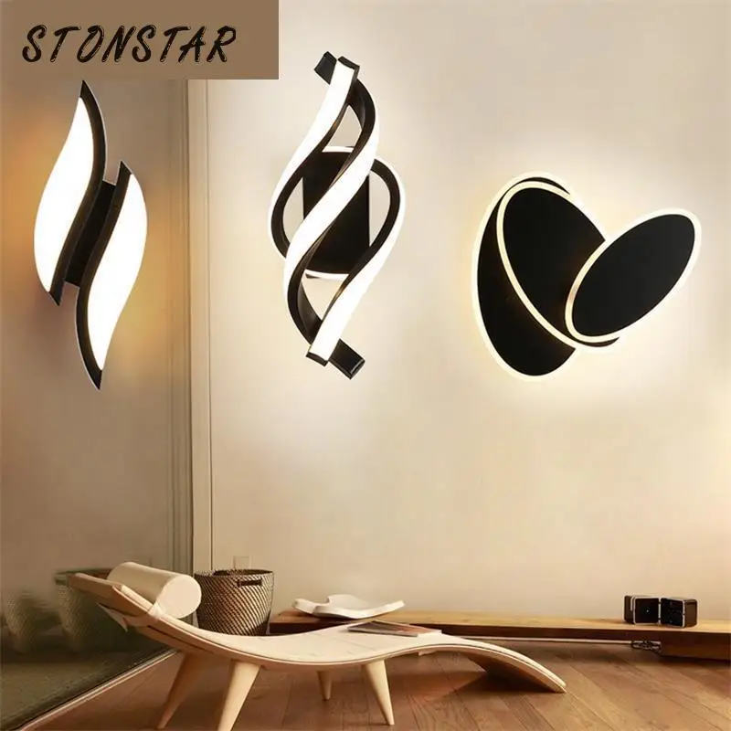 

Modern Led Wall Lights Rotating White/black Interior Lighting Hall, Study Chandelier, Living Room Wall Lights With Input 90-260v