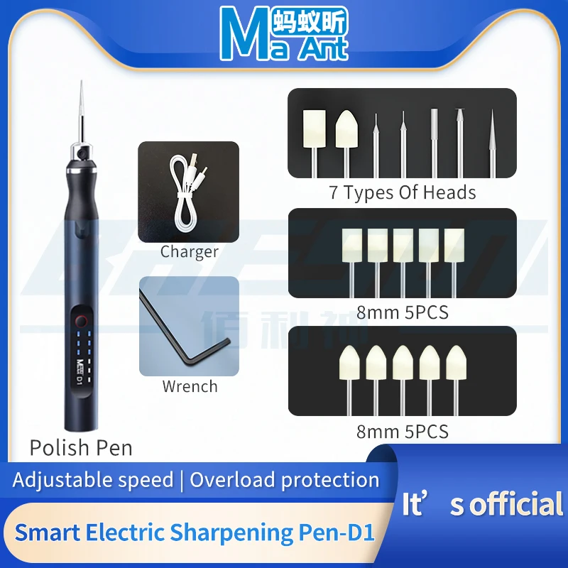 MaAnt D1 Intelligent Charging Grinding Pen Polishing Cutting Drilling Carving Disassembly Cutting Mini Mobile Phone Repair Tools