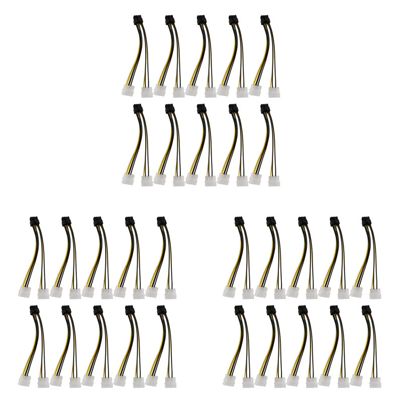 

30PCS 2 Molex 4 Pin To 8-Pin PCI Express Video Card Pci-E ATX PSU Power Converter Cable-Molex To Pcie 8 Pin Adapter Cord