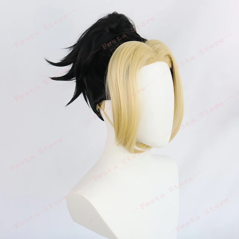 Anime Demon Slayer Makio Cosplay Black Yellow Wig Tengen Uzui Wife Kimetsu No Yaiba Season 2 Fiber Hair Free Cap Girls |